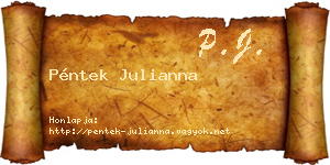 Péntek Julianna névjegykártya